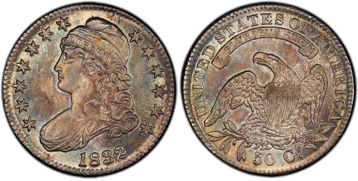 1832 Capped Bust Half Dollar. O-103. Small Letters. MS-67 (PCGS).